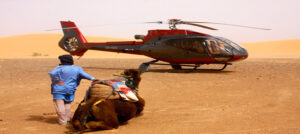 helicopter in the desert