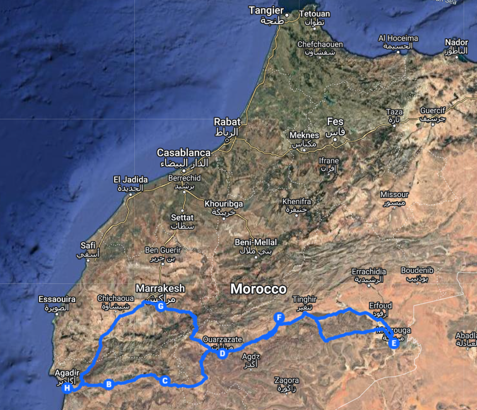 Morocco tours from Agadir to Agadir, in 8 Days