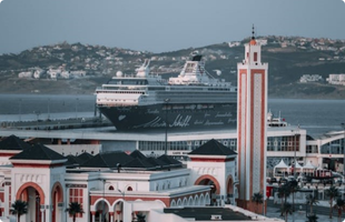 Tangier view of the harbor and the big mosque