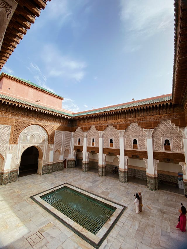 The courtyard of a palace in morocco