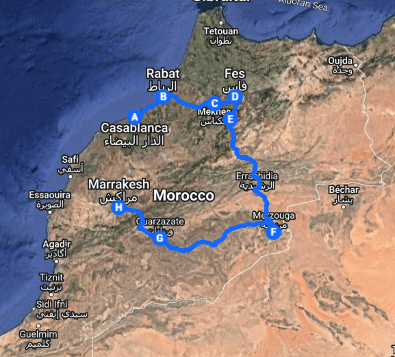 Tour from Casablanca to Marrakech, in 8 Days